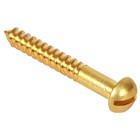 Brass Round Head Slotted Woodscrews - Self Colour
