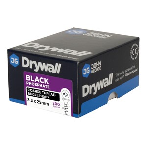 DRYWALL SCREW COARSE THREAD BLACK (200s) 3.5mmx25mm